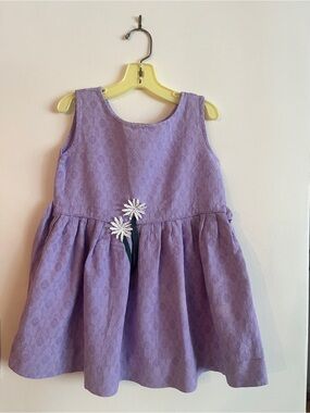 Vintage 1960’s Lilac Floral Appliqué Toddler Dress